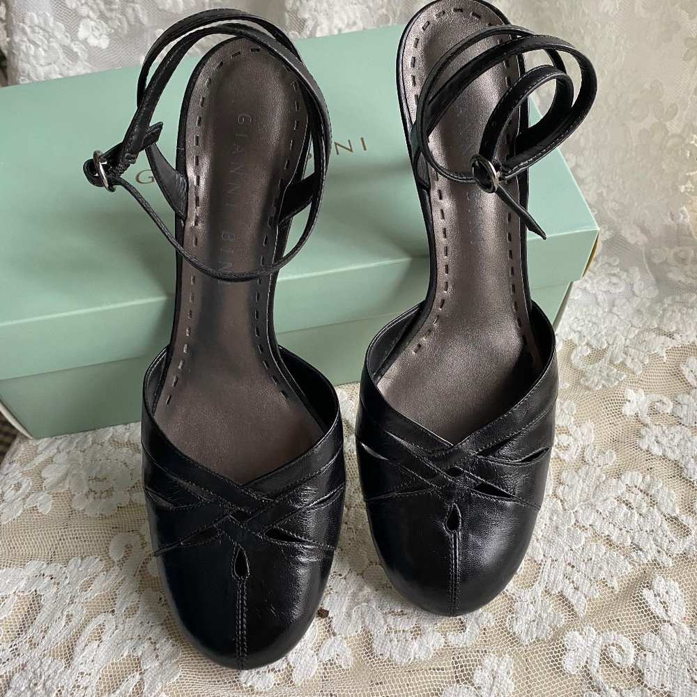 Gianni Bini Black Strappy Heels